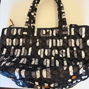 New MZ Wallace Josef & Anni Albers Foundation Black and White Quilted Tote Bag